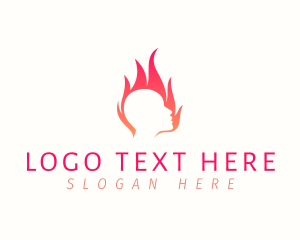 Silhouette - Human Flame Head logo design