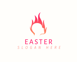 Heat - Human Flame Head logo design