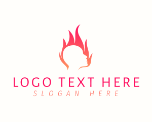 Head - Human Flame Head logo design