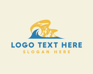 Surf - Tropical Summer Plane Travel logo design