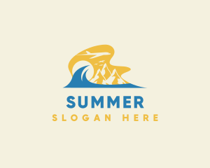 Tropical Summer Plane Travel logo design