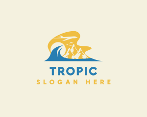 Tropical Summer Plane Travel logo design