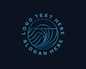 Pool - Wave Water Ocean logo design