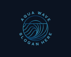 Wave Water Ocean logo design