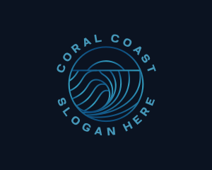 Wave Water Ocean logo design