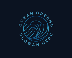 Wave Water Ocean logo design