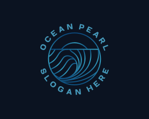 Wave Water Ocean logo design