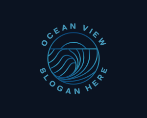 Wave Water Ocean logo design