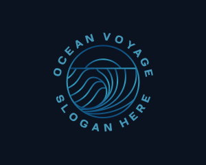 Wave Water Ocean logo design