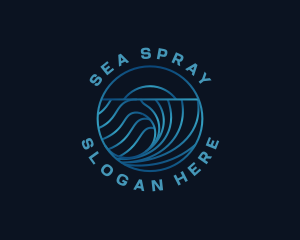 Wave Water Ocean logo design