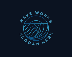 Wave Water Ocean logo design