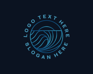 Surfing - Wave Water Ocean logo design