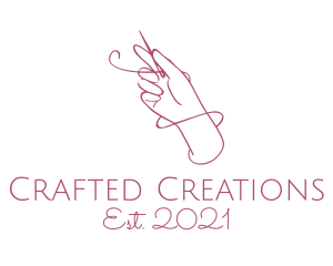 Pink Dressmaker Hand Craft  logo design