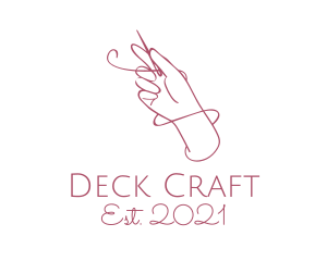 Pink Dressmaker Hand Craft  logo design