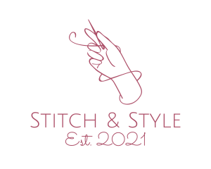 Pink Dressmaker Hand Craft  logo design