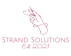 Strand - Pink Dressmaker Hand Craft logo design