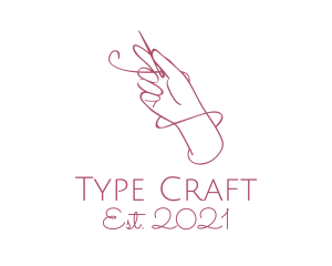 Pink Dressmaker Hand Craft  logo design