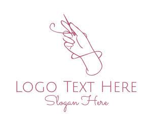 Pink Dressmaker Hand Craft  Logo