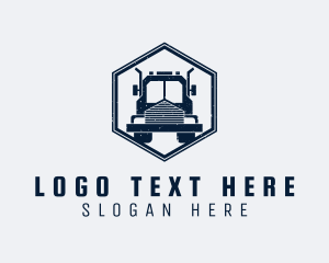 Removalist - Hexagon Transport Truck logo design