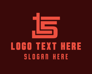 Shade Of Red - Mechanical Number 5 Symbol logo design