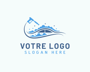 Car Cleaning Wave logo design