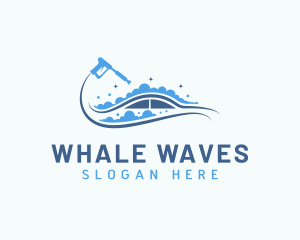 Car Cleaning Wave logo design