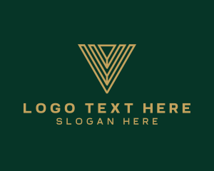 Triangle - Company Business Letter V logo design