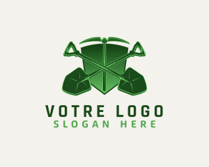 Agriculture - Shovel Pickaxe Mining logo design