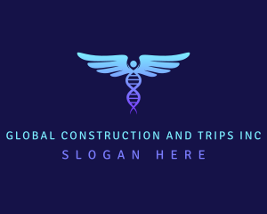 Hospital - Healthcare DNA Caduceus logo design