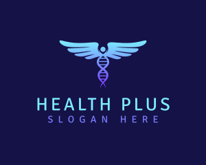 Healthcare DNA Caduceus logo design