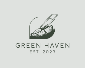 Garden Grass Lawn Mower logo design