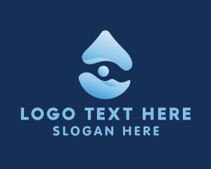 Water - Cleaning Fluid Droplet logo design