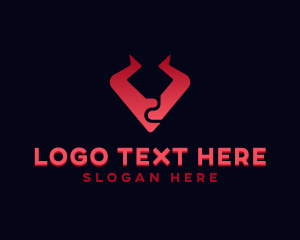 Devil - Abstract Bull Horns logo design