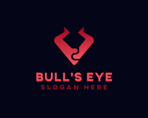 Abstract Bull Horns logo design