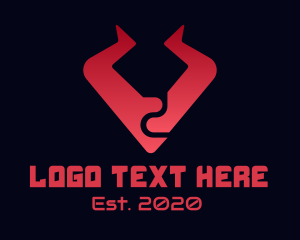 Spain - Abstract Red Bull Horns logo design