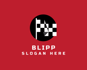 Gokart - Racing Flag Pit Stop logo design