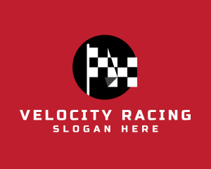 Racing Flag Pit Stop logo design