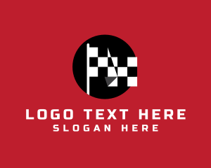 Motorway - Racing Flag Pit Stop logo design