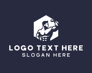Muscle - Crossfit Weightlifting Trainer logo design