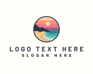 Coast - Beach Sunset Sand logo design