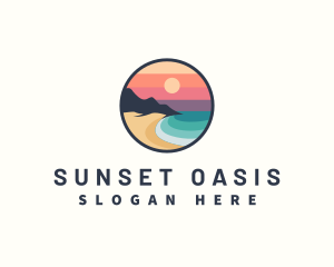 Sunset - Beach Sunset Sand logo design