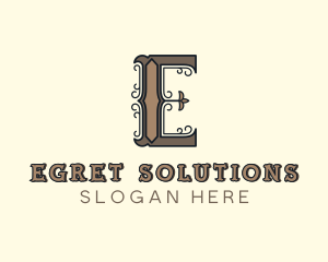 Antique Boutique Hotel Letter E logo design