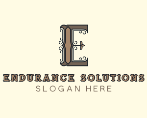 Antique Boutique Hotel Letter E logo design