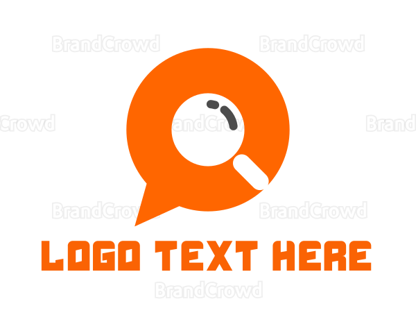 Chat Magnifying Glass Logo