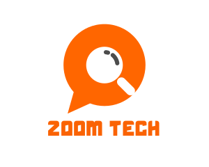 Zoom - Chat Magnifying Glass logo design