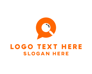 Zoom - Chat Magnifying Glass logo design