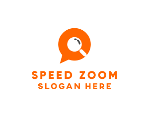 Zoom - Chat Magnifying Glass logo design