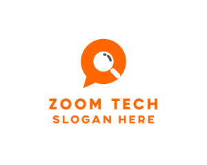 Zoom - Chat Magnifying Glass logo design