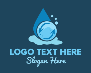 Pool Cleaning - Laundry Droplet Cycle logo design