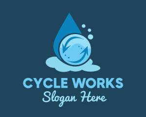 Cycle - Laundry Droplet Cycle logo design